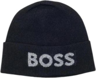 HUGO BOSS Printed Wool Blend Cap - Heren - Hoeden - Zwart - ONE Size - Wol - Accessoires