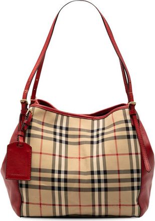 Burberry Pre-owned Burberry Small Haymarket Check Canvas and Leather Canterbury Tote Ladies 7K86ERO2C17AMF1J
