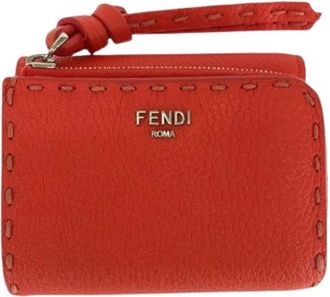 Fendi Pre-owned Wallets, female, Red, Size: ONE SIZE Pre-owned Leather wallets