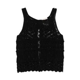 Semicouture Lace Top - female - Semicouture - Sleeveless Tops - Black - S - Tops