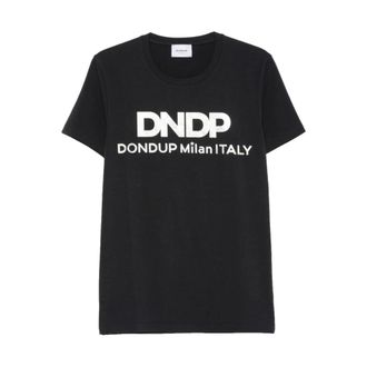 Dondup Tops, Heren, Blauw, 2Xl, Katoen, Slim-fit T-shirt met ronde hals
