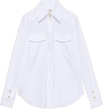Elisabetta Franchi White Shirt With Front Chest Pockets
