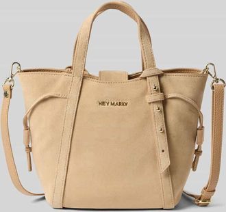 Hey Marly Handtasche mit Label-Applikation Modell Pretty Wonder Suede S in Sand, Gr&ouml;&szlig;e 1