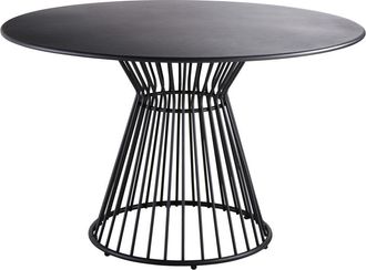 Maisons du monde Mesa redonda de jard&iacute;n de metal negro mate para 4 personas D.120