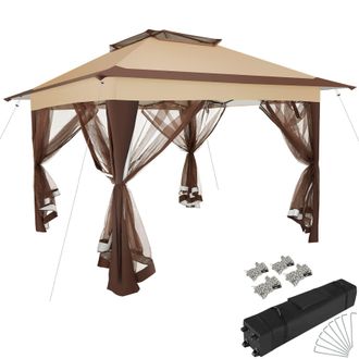 TecTake Gazebo Carabobo in Brown | Size: Large