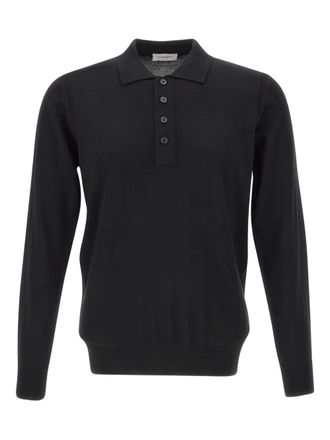 Paolo Pecora long-sleeve button polo shirt - Black