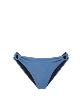 Change of Scenery Camilla Ring Trim Lowrise Hipster Bikini Bottom in Steel Blue Metallic at Nordstrom, Size X-Small