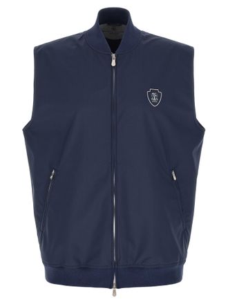 Brunello Cucinelli Blue Polyester Sleeveless Mens Jacket
