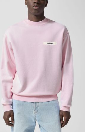 Jacquemus Mens Gros Grain pink sweatshirt Unisex