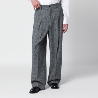 Dolce & Gabbana Grey trousers in a wool blend with dots
