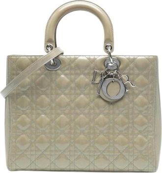 Dior Pre-owned Handbags, female, Beige, Size: ONE SIZE Pre-owned Vintage Leather Handbag