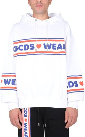 GCDS White Logo Hood Sweatshirts