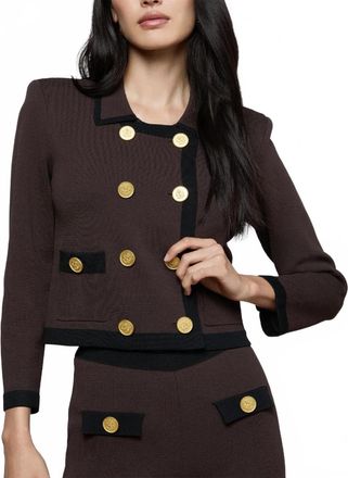 L'agence Janu Cropped Jacket In Brown/black