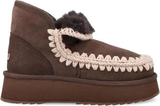 Mou Schoenen, Dames, Bruin, 41 EU, Wol, Mini Eskimo Platform Boot