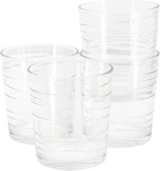 Gibson Home 4 Piece 13.5 Ounce Swirl Double Old-Fashioned Glassware Set in Clear at Nordstrom