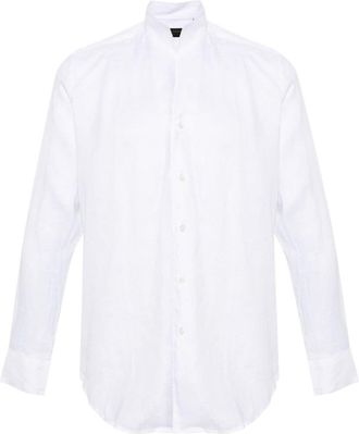 Dell'Oglio band-collar linen shirt - men - Linen/Flax - 44 - White