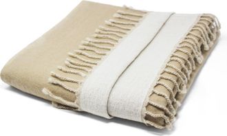Melange Home Reversible Merino Wool Throw Blanket in Natural/Linen at Nordstrom Rack