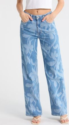 Rails Getty High Waist Wide Leg Jeans in Floral Laser at Nordstrom, Size 28