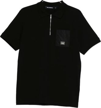 Karl Lagerfeld Polo con placca logo - Nero
