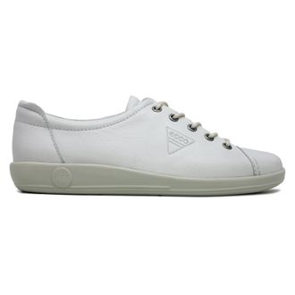 Ecco Ecco Soft 2.0 Leather Womens Low Top Trainers - White - Size:UK 6.5-7