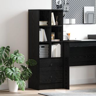 Berkfield Home Black Oak Shelving Unit Black oak Engineered wood Large