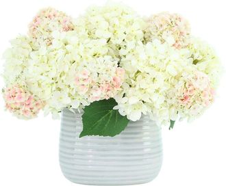 Creative Displays Inc. Handmade Faux Hydrangea & Viburnum Arrangement In Ridged Vase