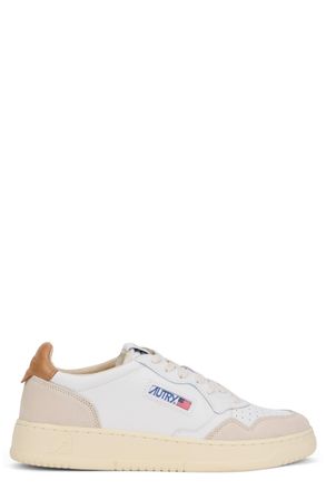 Autry Leather-Suede Sneaker - White