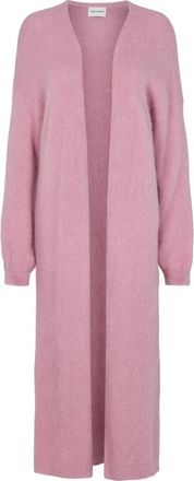 Americandreams June Long Alpaca Cardigan - Dames - Lange truien - Roze - ONE Size - Wol - Truien & Vesten