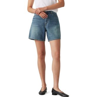 Levi's Baggy High Waist Cotton & Linen Denim Shorts in Stop Flaxing Short at Nordstrom Rack, Size 25