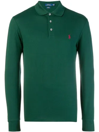 Polo Ralph Lauren logo polo shirt - men - Spandex/Elastane/Cotton - S - Green