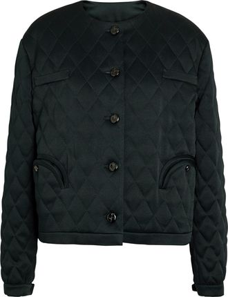 Blaz&eacute; Milano Quilted Satin Bolero Jacket - Dark Blue - 4 (UK14 / L)
