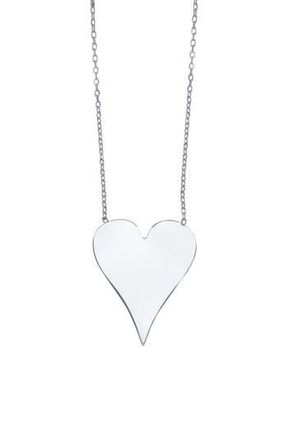 House of Frosted Heart Pendant Necklace in White Gold at Nordstrom Rack, Size 16