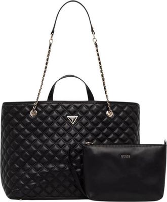 Guess Giully Quilted Tote - Dames - Shoppers - Zwart - ONE Size - Polyester - Tassen