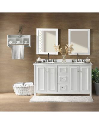 Alaterre Furniture Williamsburg 4Pc Wooden Bathroom Vanity Set