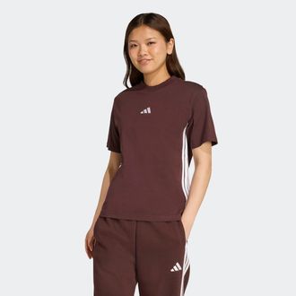 adidas T-Shirt ADIDAS SPORTSWEAR W 3S SJ T, Damen, Gr. XS, weiss (shadow braun, wei&szlig;), Obermaterial: 100% Baumwolle, normal, Rundhals, Shirts T-Shirt
