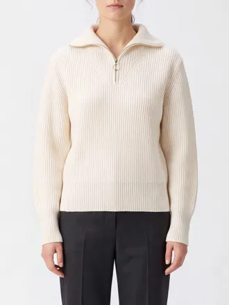 Forte_Forte Maglia in lana e cashmere con collo alla marinara e mezza zip