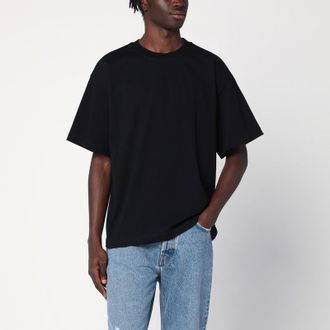 Séfr Black cotton crew-neck T-shirt