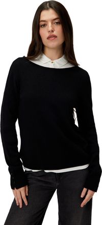 Caroll Womens Jumper 100% Cashmere, Boat Neck, Black, UK 14-16