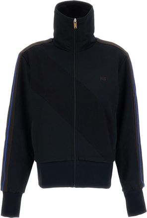 Wales Bonner Black Form Two-Tone Stripe Technical Jersey Track Top