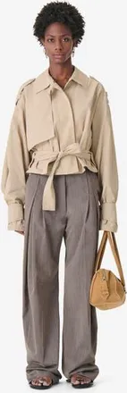 Iro Zynia Cropped Trench Jacket in Sea Shell at Nordstrom, Size 34