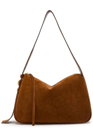 Tory Burch Romy Suede Shoulder bag - Caramel - One Size
