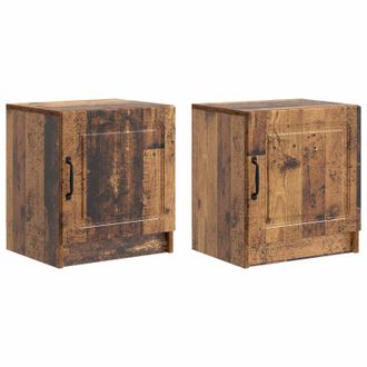 vidaXL Armario De Noche 2 Pcs Madera Envejecida 43 X 34,5 X 47 Cm Vidaxl