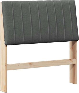 vidaXL Upholstered Headboard Dark Grey 90 cm Solid Pine Wood vidaXL