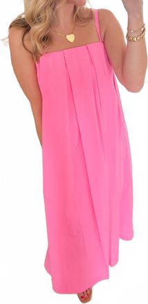 THML Clothing Poplin Flamingo Dress In Pink