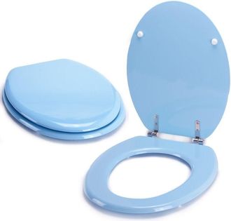 MSV Sedile WC in MDF CL&Eacute;O Blu Cielo - Cerniere Inox