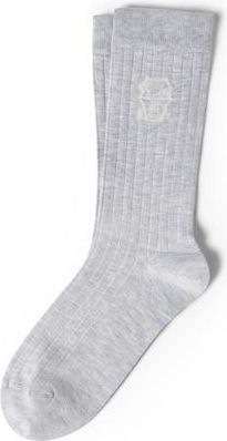 Brunello Cucinelli Cotton socks in Fog at Nordstrom, Size Xx-Large Eu