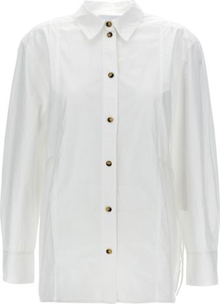 Ganni Lace-Up Shirt Camicie Bianco-Donna