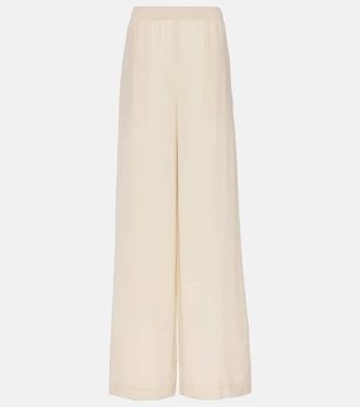 Joseph High-rise silk crepe wide-leg pants
