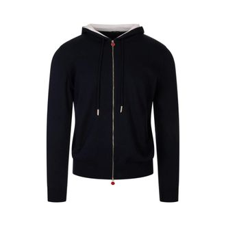 Kiton Zip-throughs, male, Black, Size: XL Zip-through Hoodie