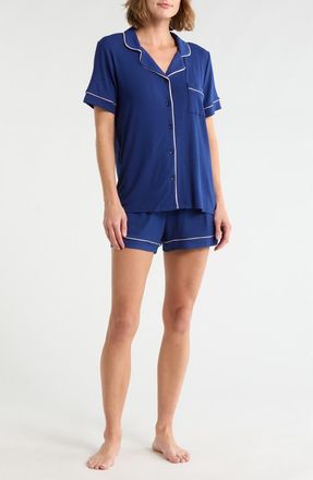 French Connection Short Sleeve Pajama Short Set in Deep Well at Nordstrom Rack, Size X-Large